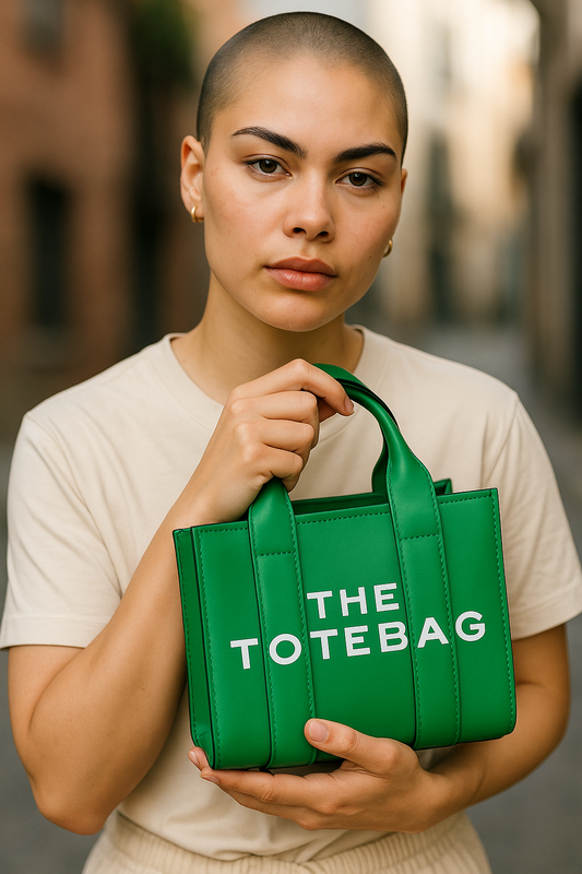 Women's mini tote crossbody bag – casual shoulder handbag Green /Pink