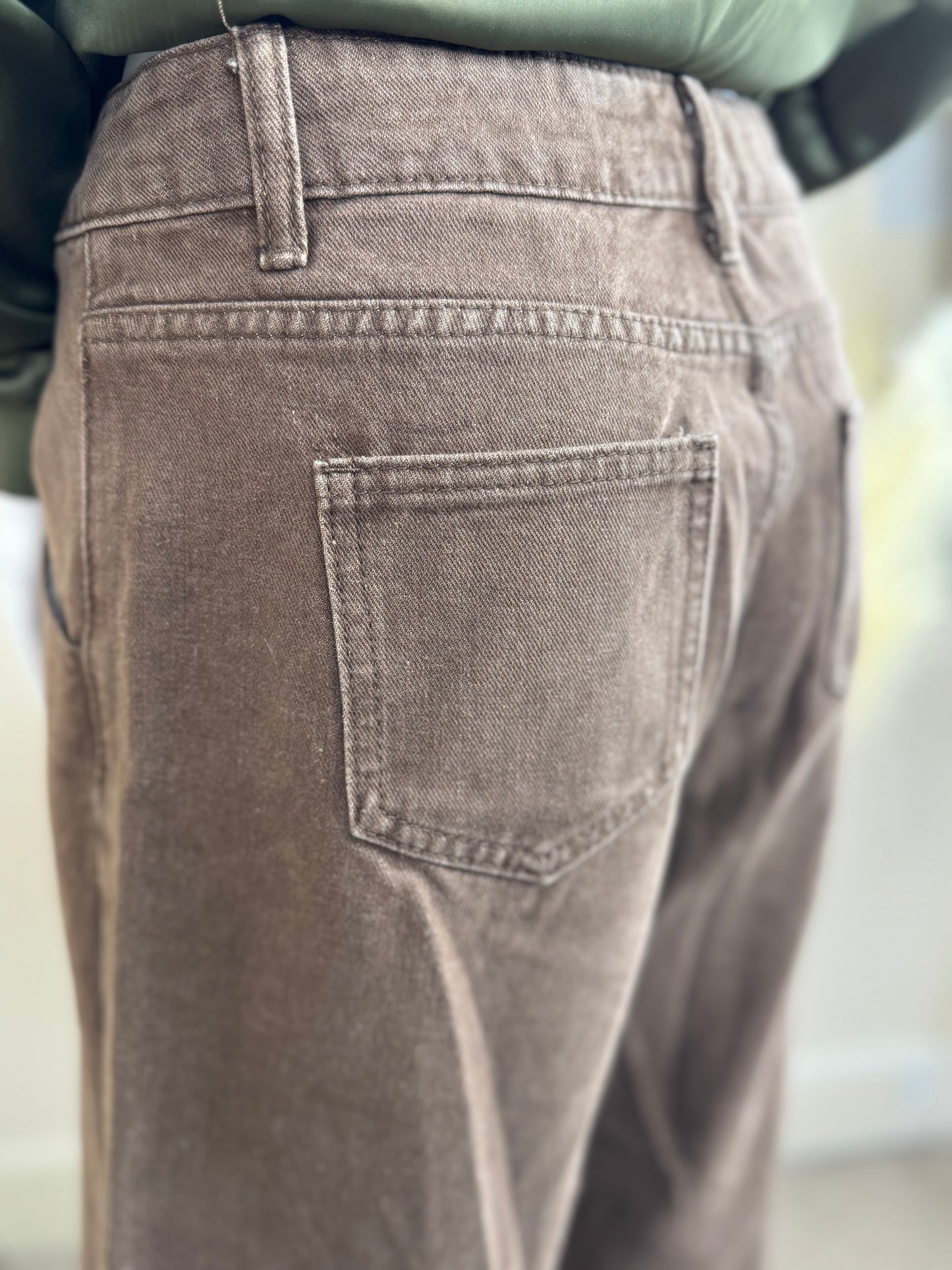 Women’s Brown Wide Leg Jeans – High Waisted Casual Denim UK 8