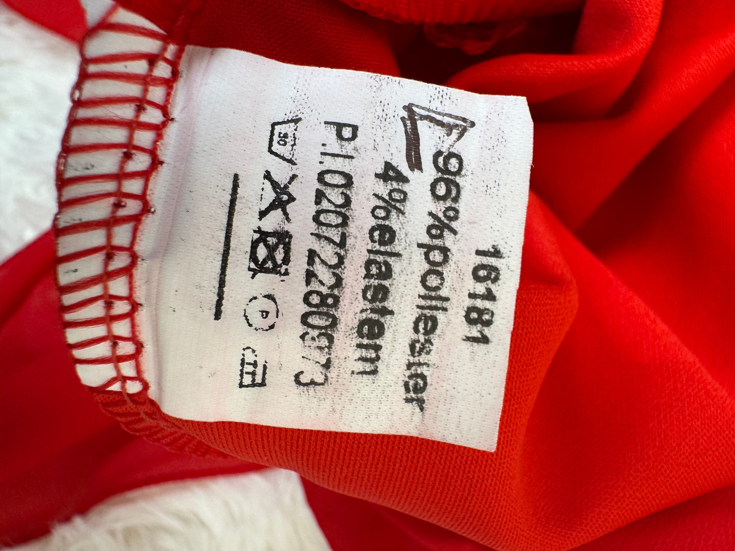 Red evening mini dress – cross strap detail – size 8