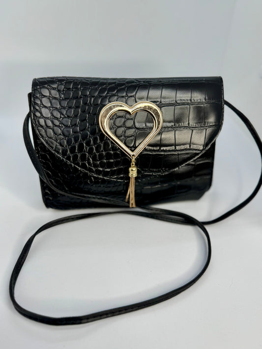 Women's Mini crossbody shoulder bag – black/ mustard yellow / Turquoise