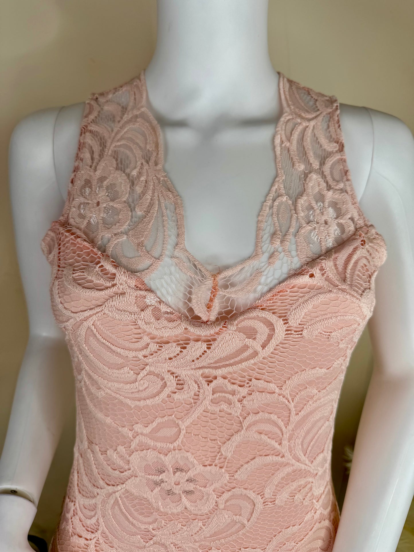 Women’s Pink Lace Sleeveless Bodysuit UK 8