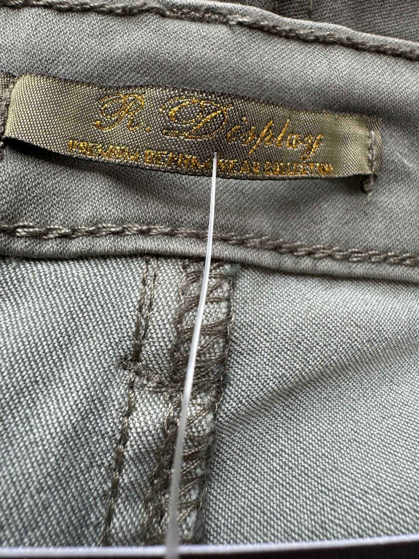 Women’s Straight Leg Trousers with Quilted Knee Patches Green– Size UK 14 (EU 42)