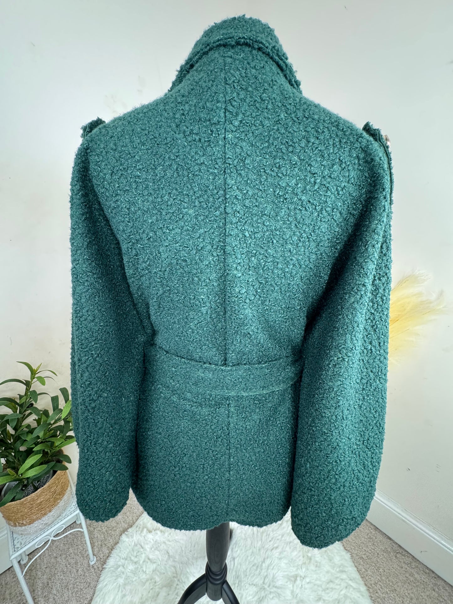 Women’s Green Belted Poncho Coat – Misumi Made in Italy (Fits UK 12–16)