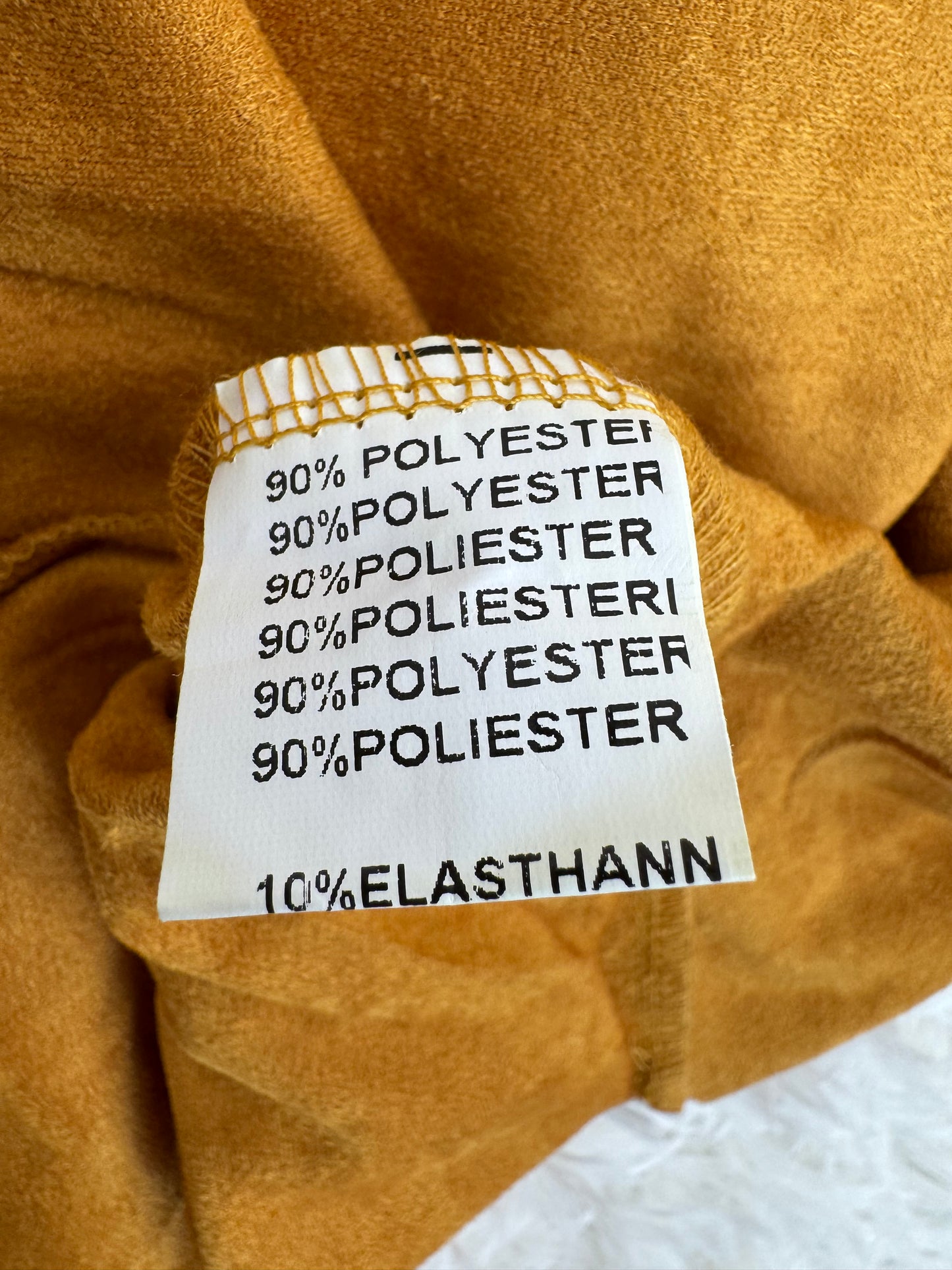 Women’s Mini Dress UK 10 – Yellow Suede Look with Choker Neck