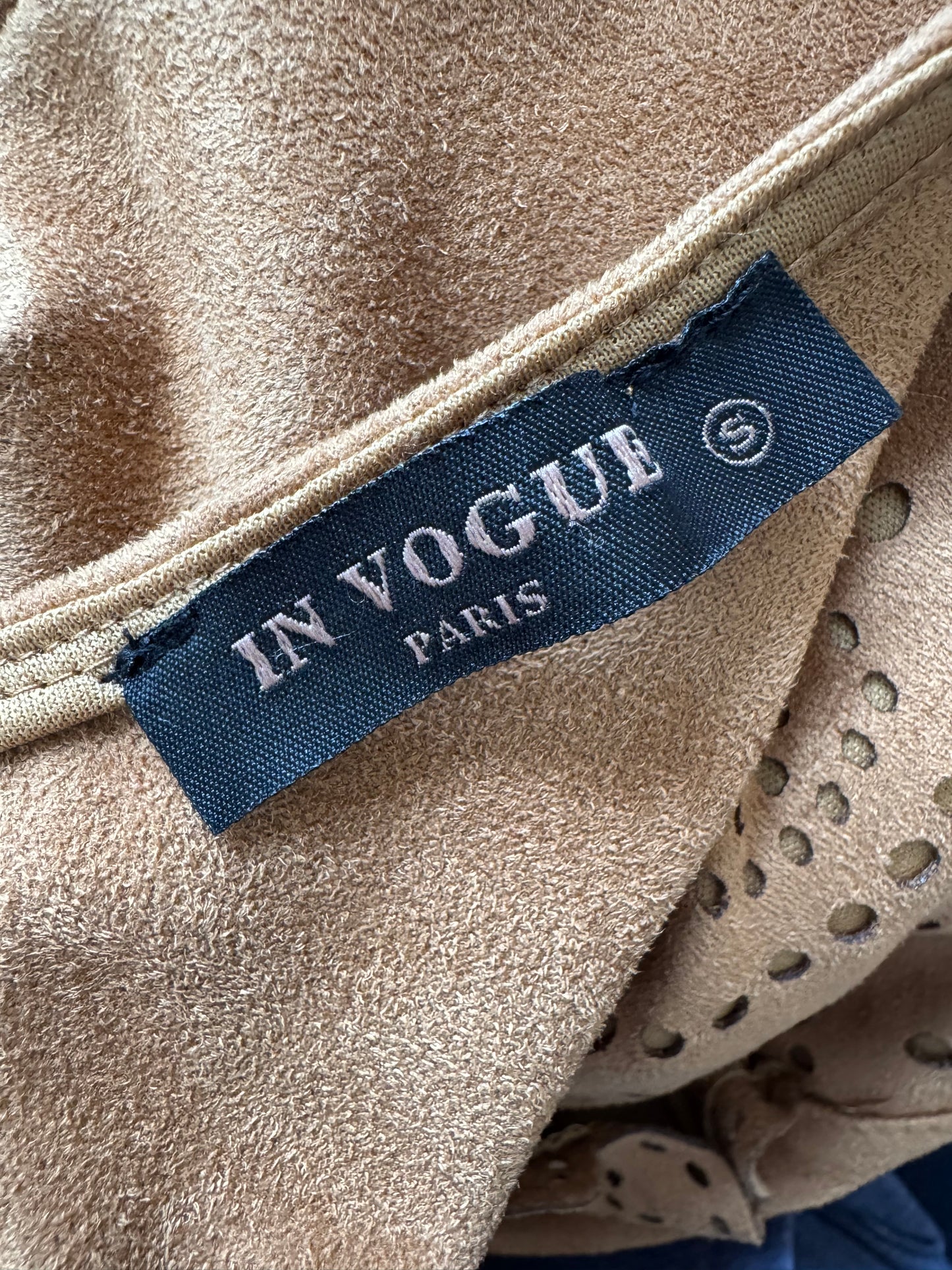 Women's Brown Suede Look Mini Dress – Laser Cut Long Sleeve Bodycon, Size S UK 8