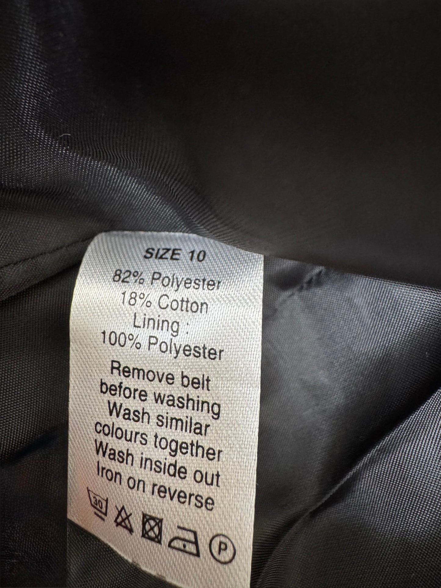 Women’s Black Double-Breasted Trench Coat – Size 10 Boutique New