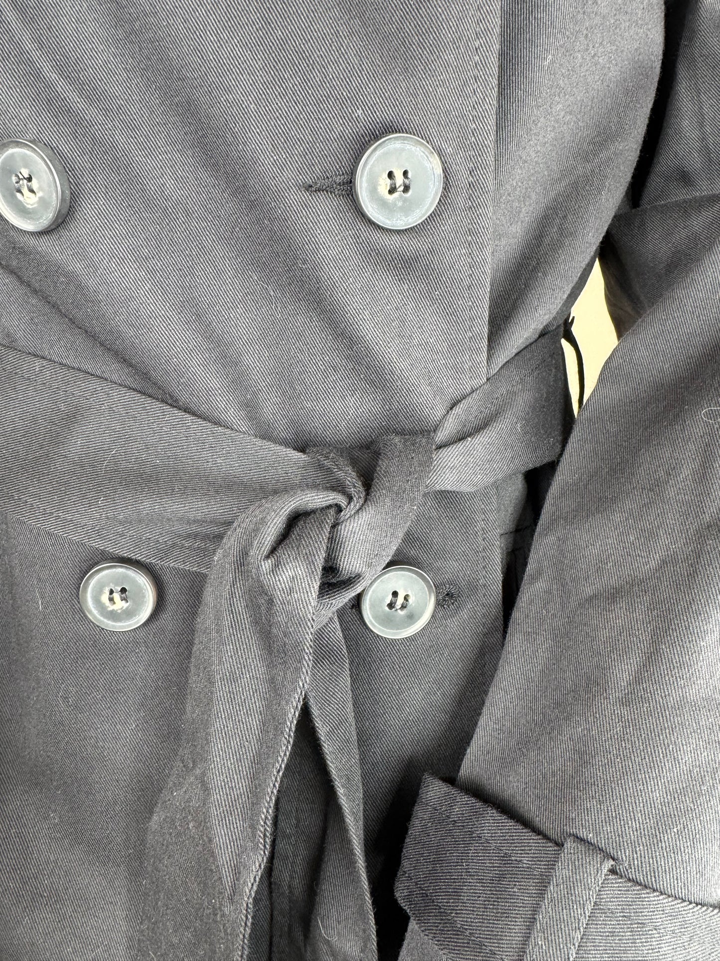 Women’s Black Double-Breasted Trench Coat – Size 10 Boutique New