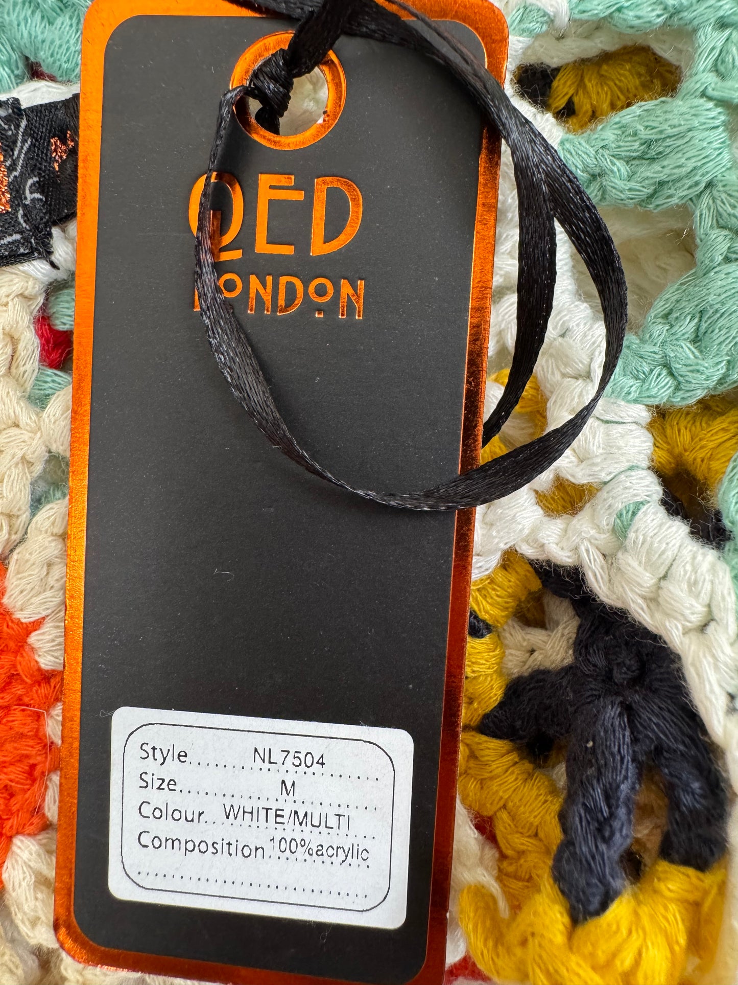 Women’s Crochet Tunic Dress – Multicolour Floral Open Knit Boho Layering (UK 10)