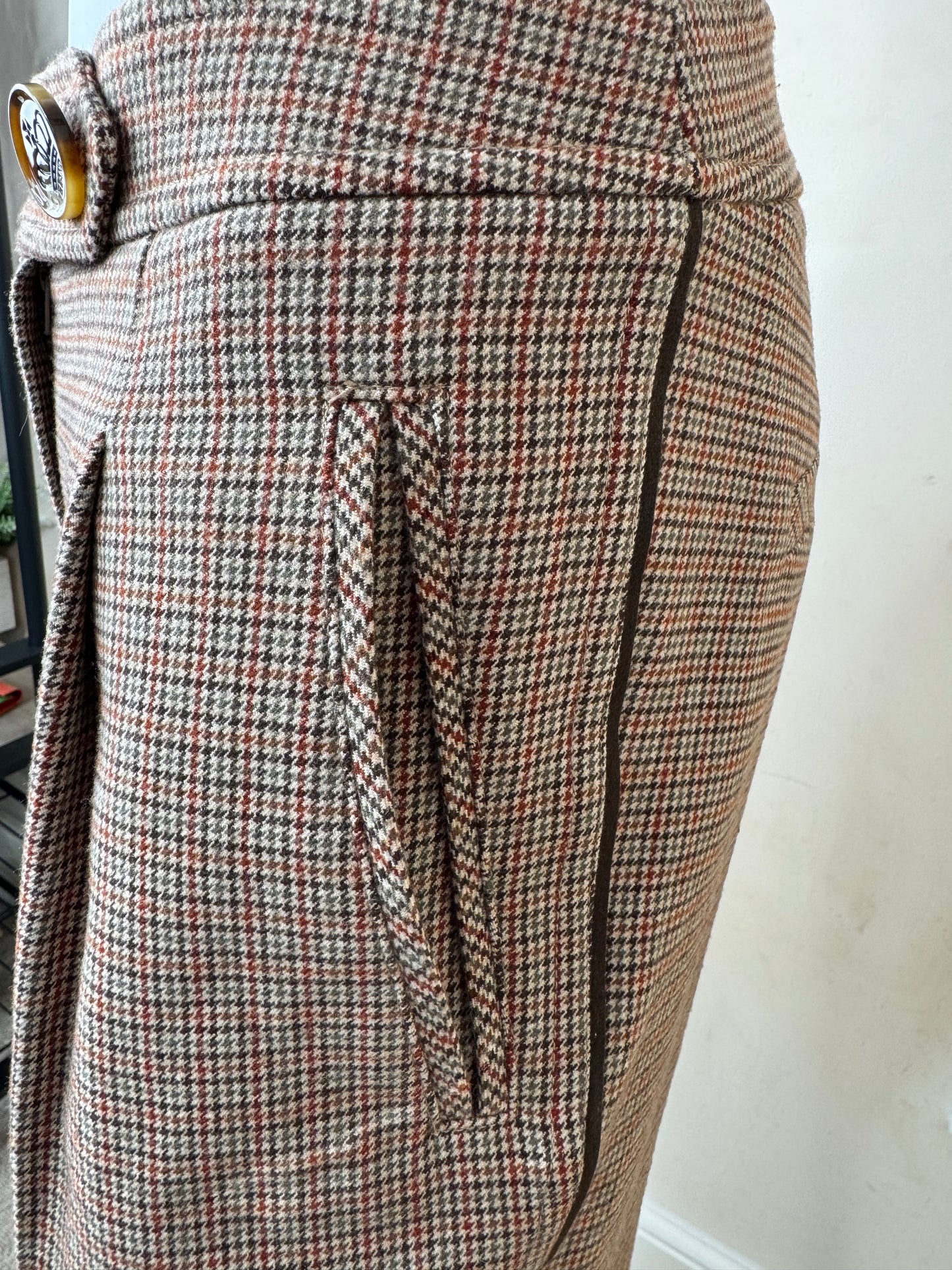 Women’s Checked Tailored Trouser Suit – Blazer & Trousers Set (UK Size 10)