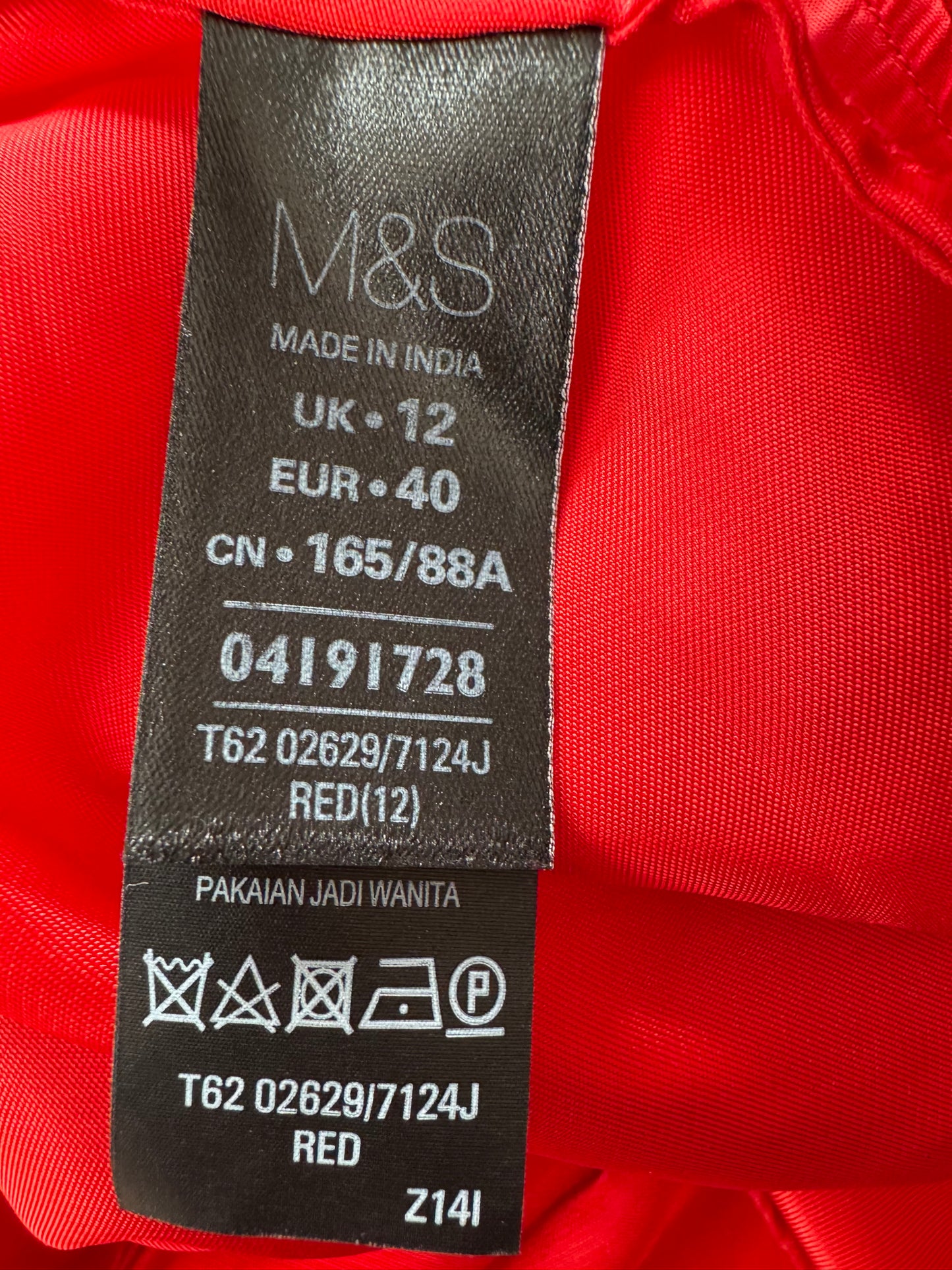 Women’s Red Lace Midi Dress – Sleeveless Occasion Wear UK size 12