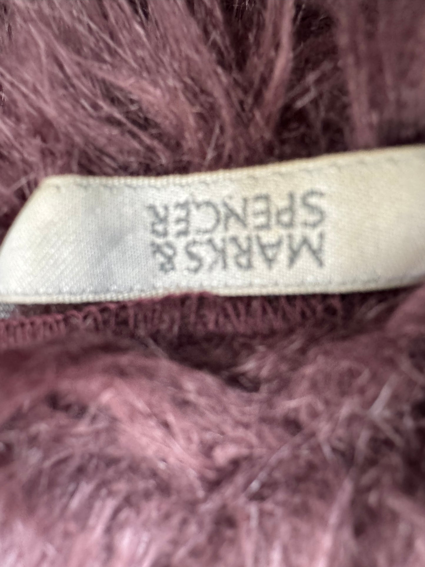 Women’s Burgundy Faux Fur Gilet – Size 8 Marks & Spencer