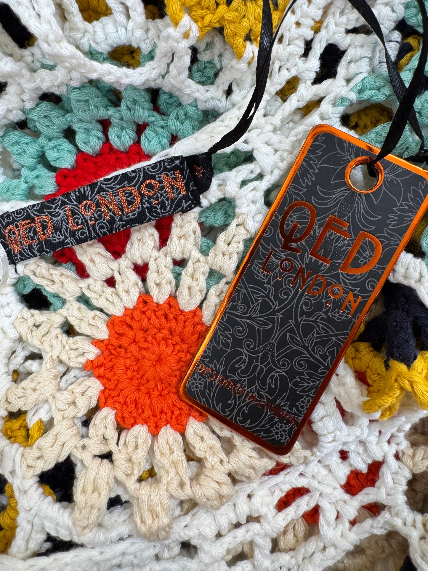 Women’s Crochet Tunic Dress – Multicolour Floral Open Knit Boho Layering (UK 10)