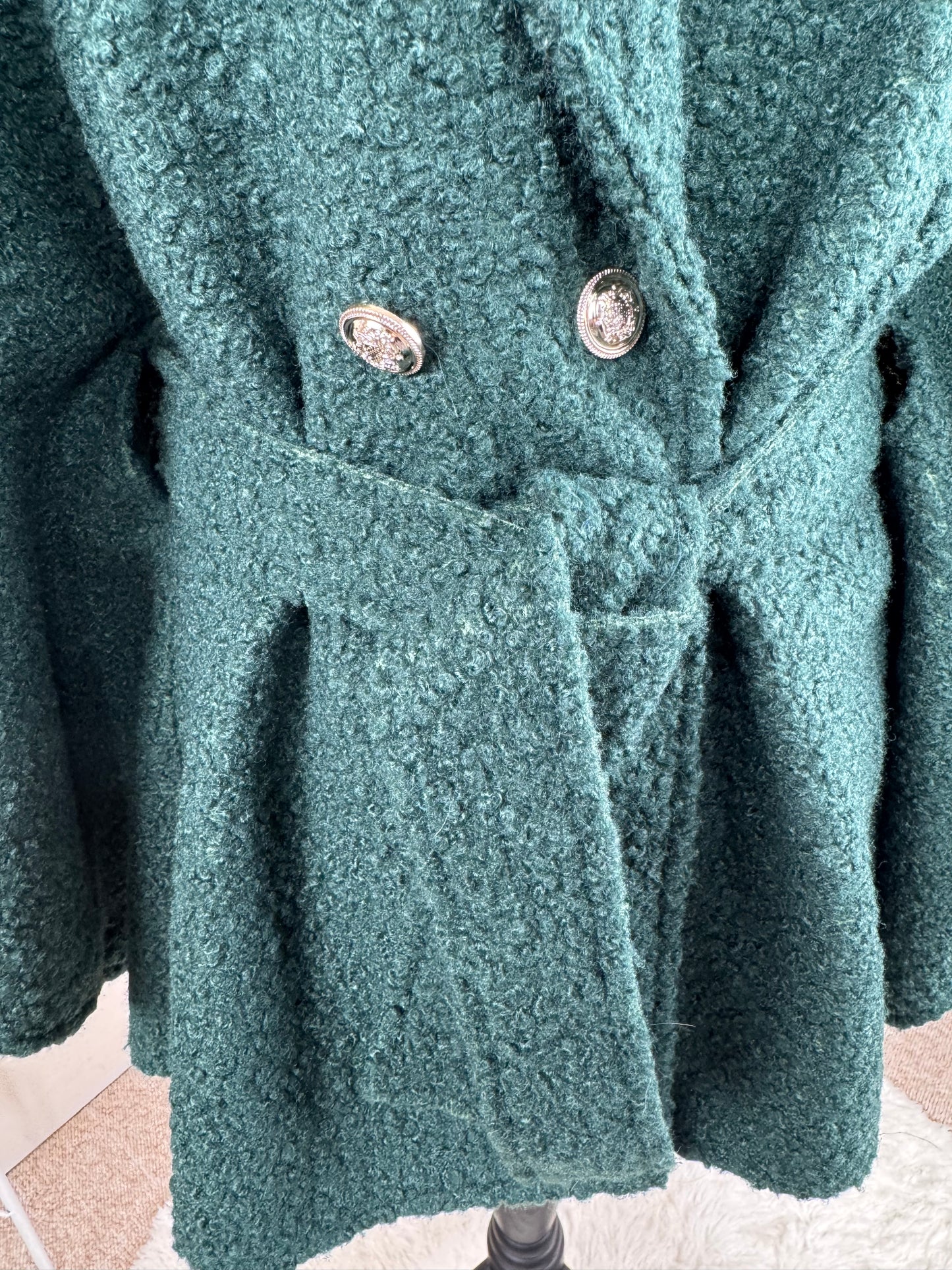 Women’s Green Belted Poncho Coat – Misumi Made in Italy (Fits UK 12–16)