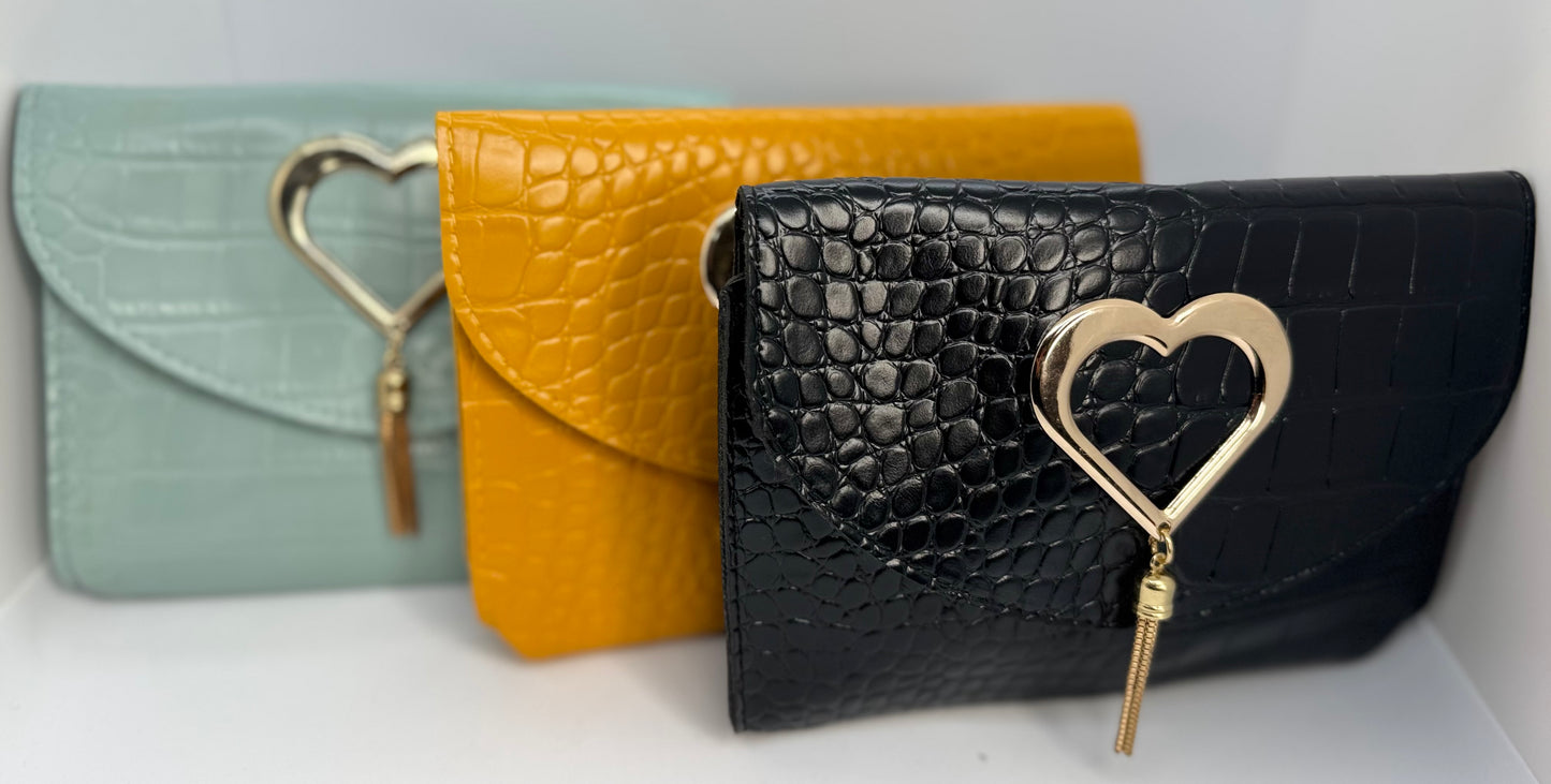 Mini crossbody shoulder bag – black or mustard yellow