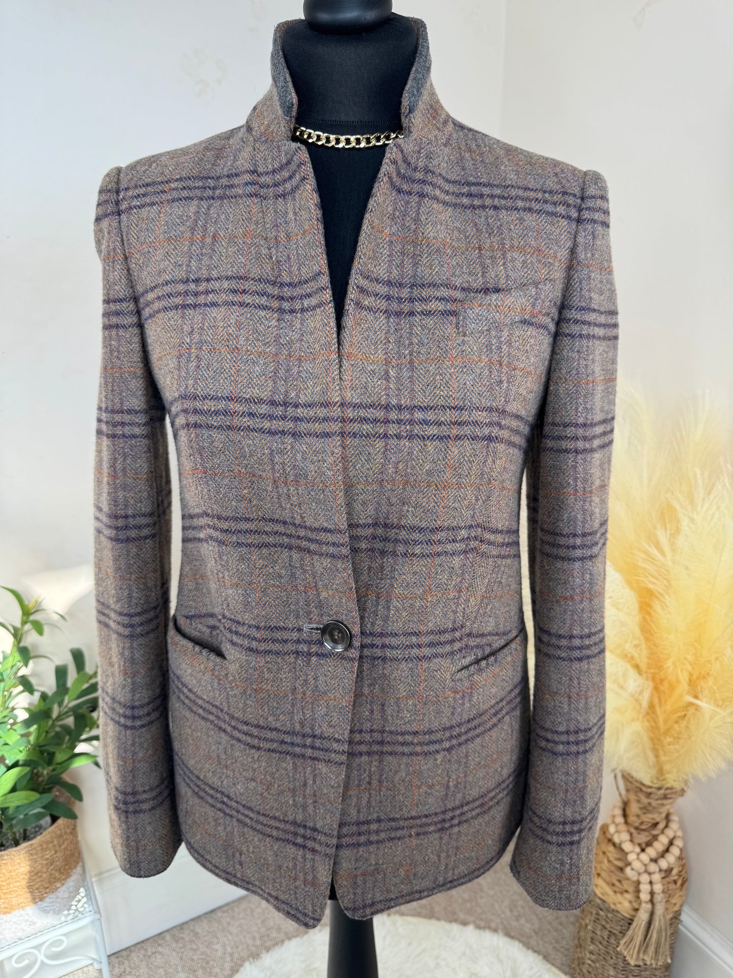 Women’s Checked Blazer – Next Tailoring UK Size 10 Smart Casual