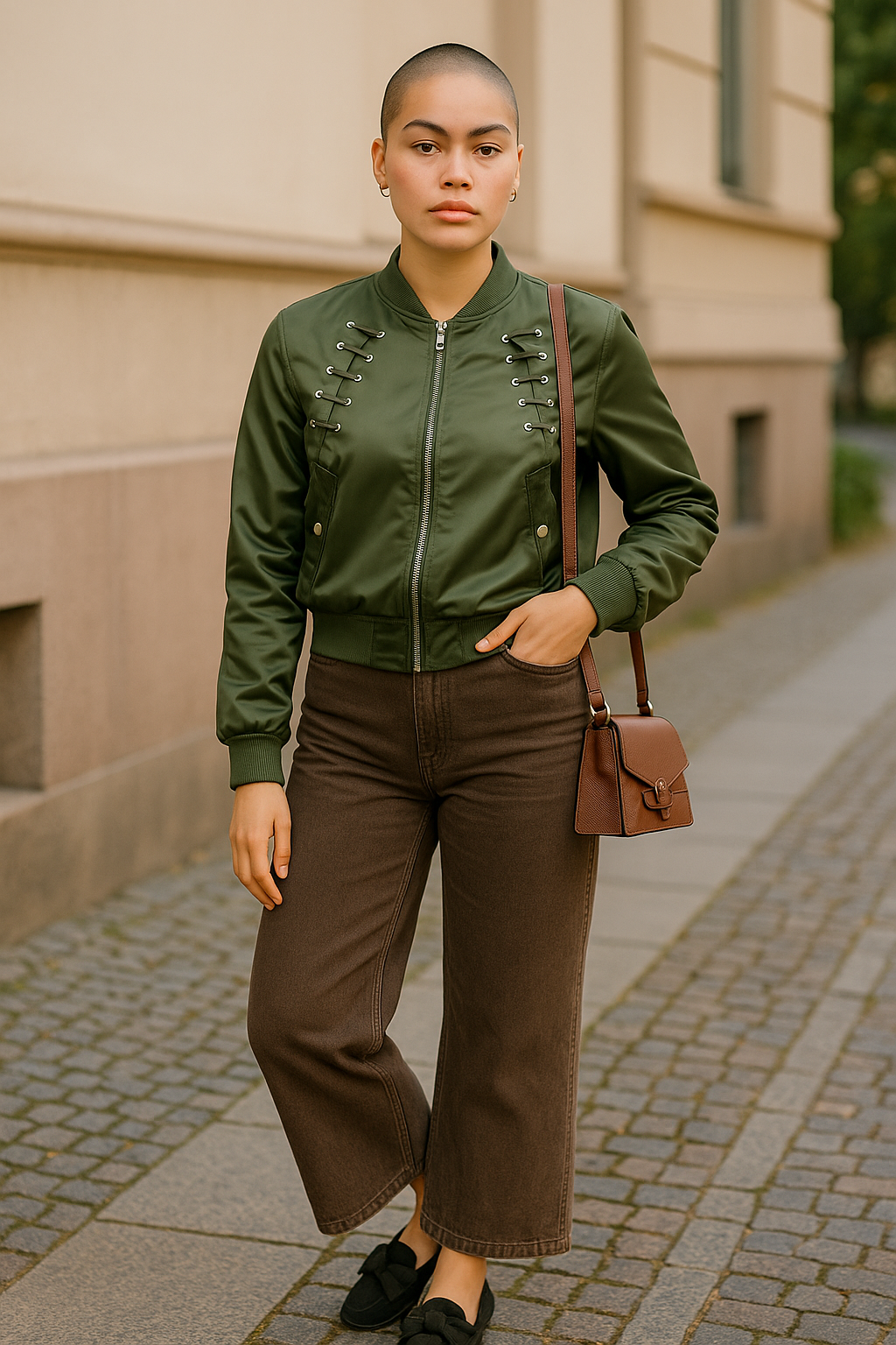 Women’s Brown Wide Leg Jeans – High Waisted Casual Denim UK 8