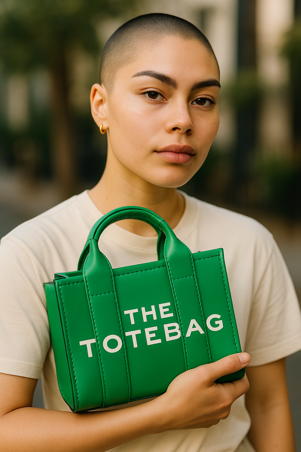 Green mini tote crossbody bag – casual shoulder handbag