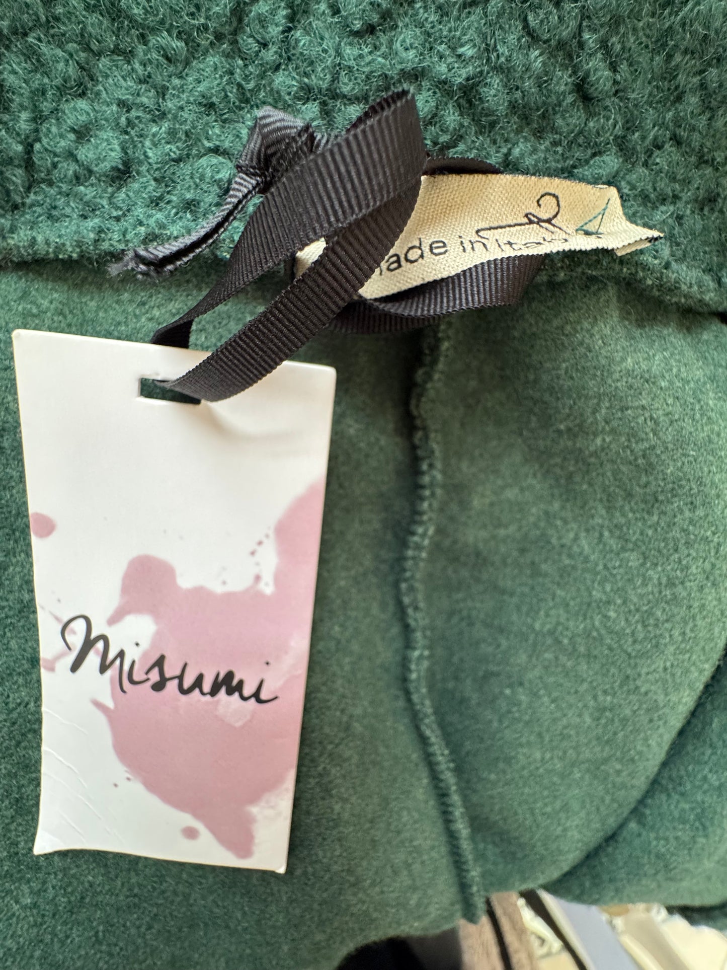 Women’s Green Belted Poncho Coat – Misumi Made in Italy (Fits UK 12–16)