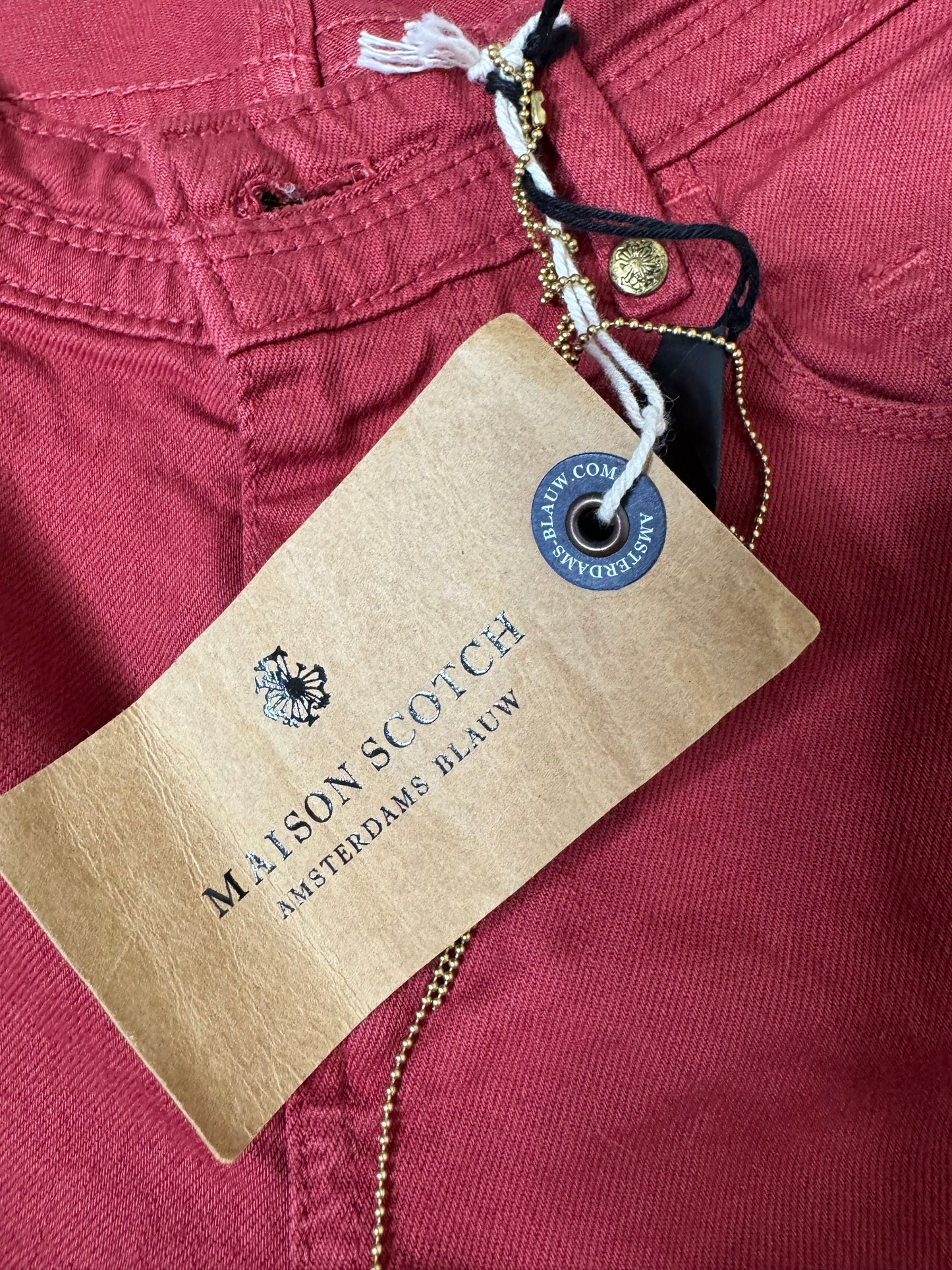 Women’s Red Slim Fit Cropped Jeans – Size UK 10 (W27)