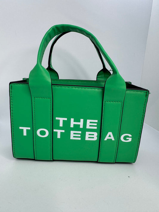 Women's mini tote crossbody bag – casual shoulder handbag Green /Pink