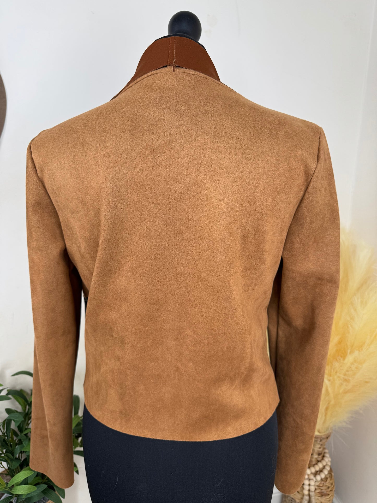 Women’s Brown & Black Waterfall Jacket – Size 8 Boutique New