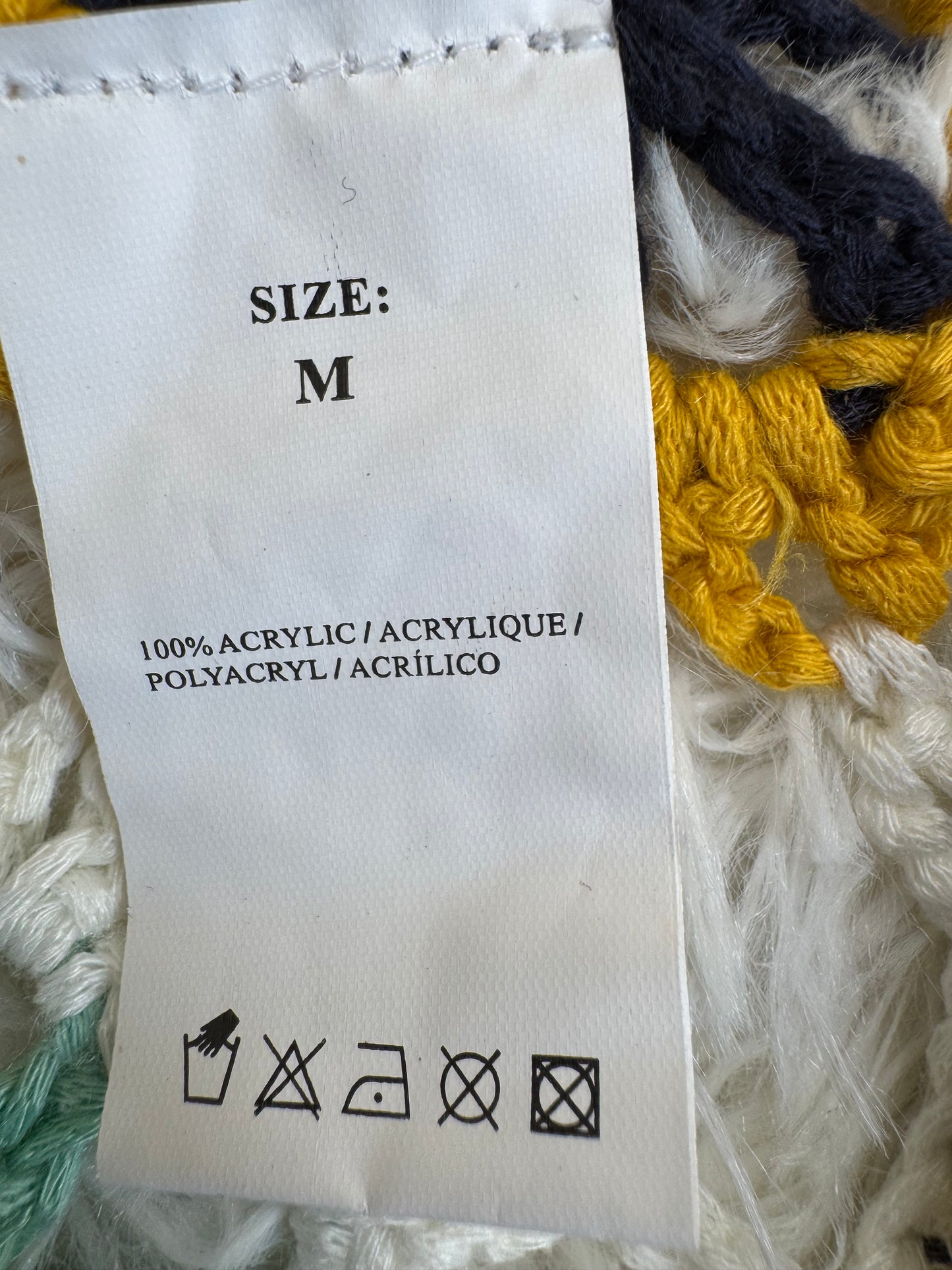 Women’s Crochet Tunic Dress – Multicolour Floral Open Knit Boho Layering (UK 10)