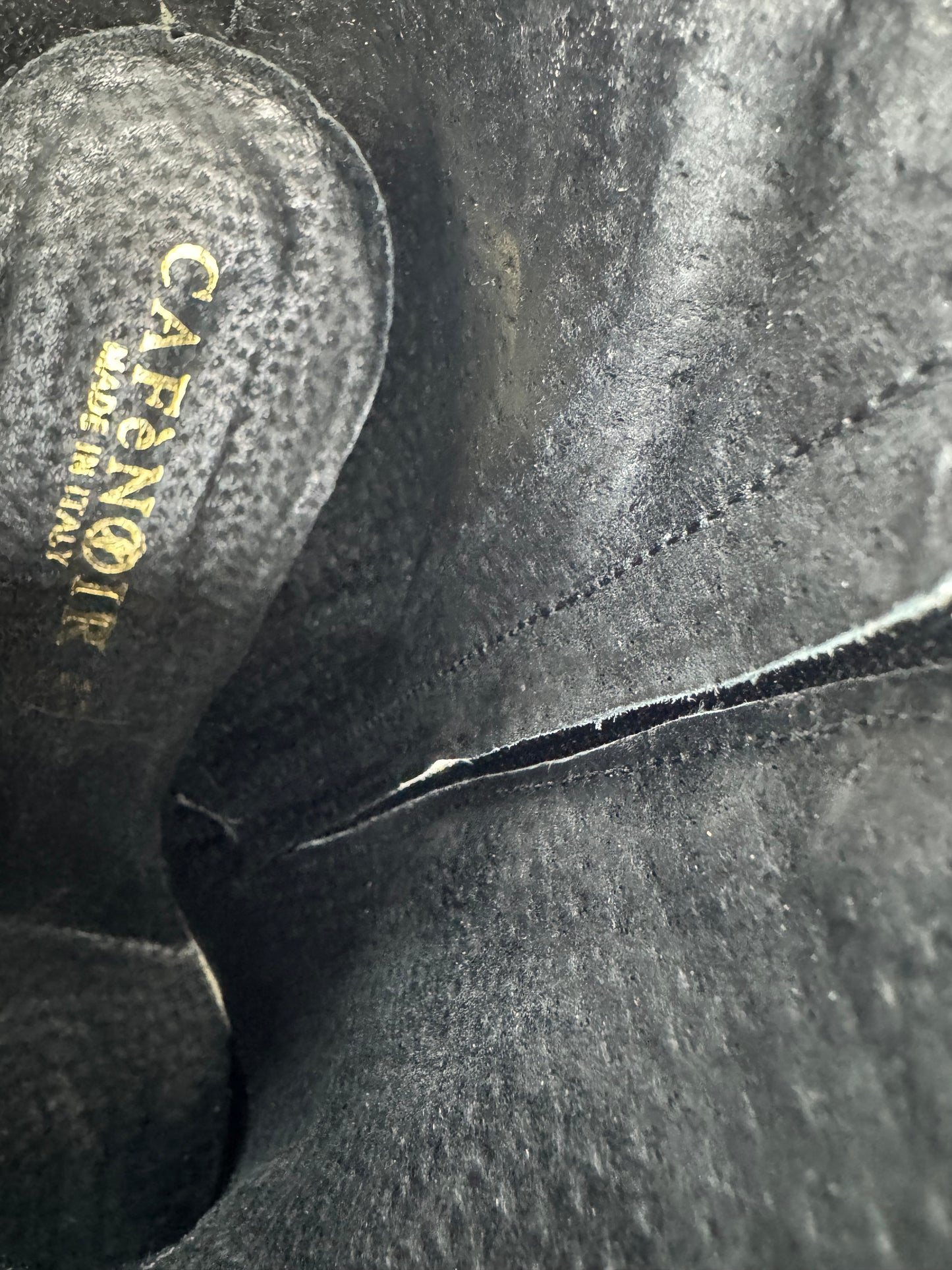 Women’s Black Ankle Boots UK 5 (EU 38) – CafeNoir Embroidered Baroque Pattern, Block Heel