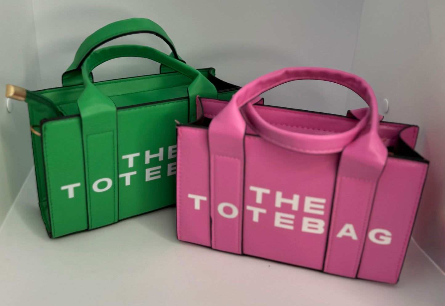Green mini tote crossbody bag – casual shoulder handbag