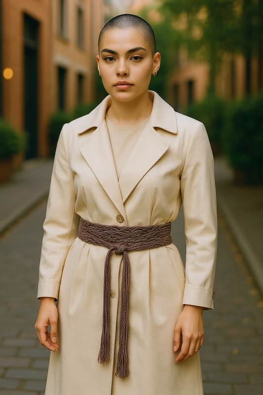 Women's Boho Rope Waist Belt Brown – Adjustable Tie One Size