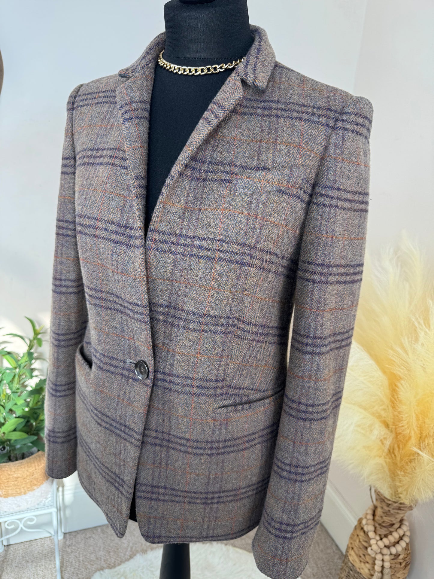 Women’s Checked Blazer – Next Tailoring UK Size 10 Smart Casual