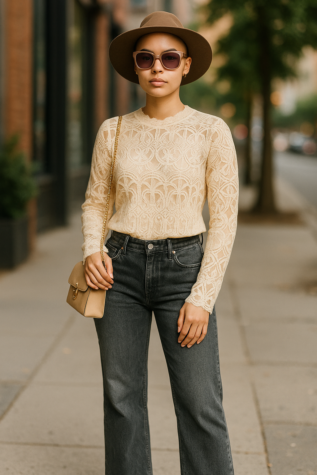 Women’s Lace Long Sleeve Blouse – UK 10/12