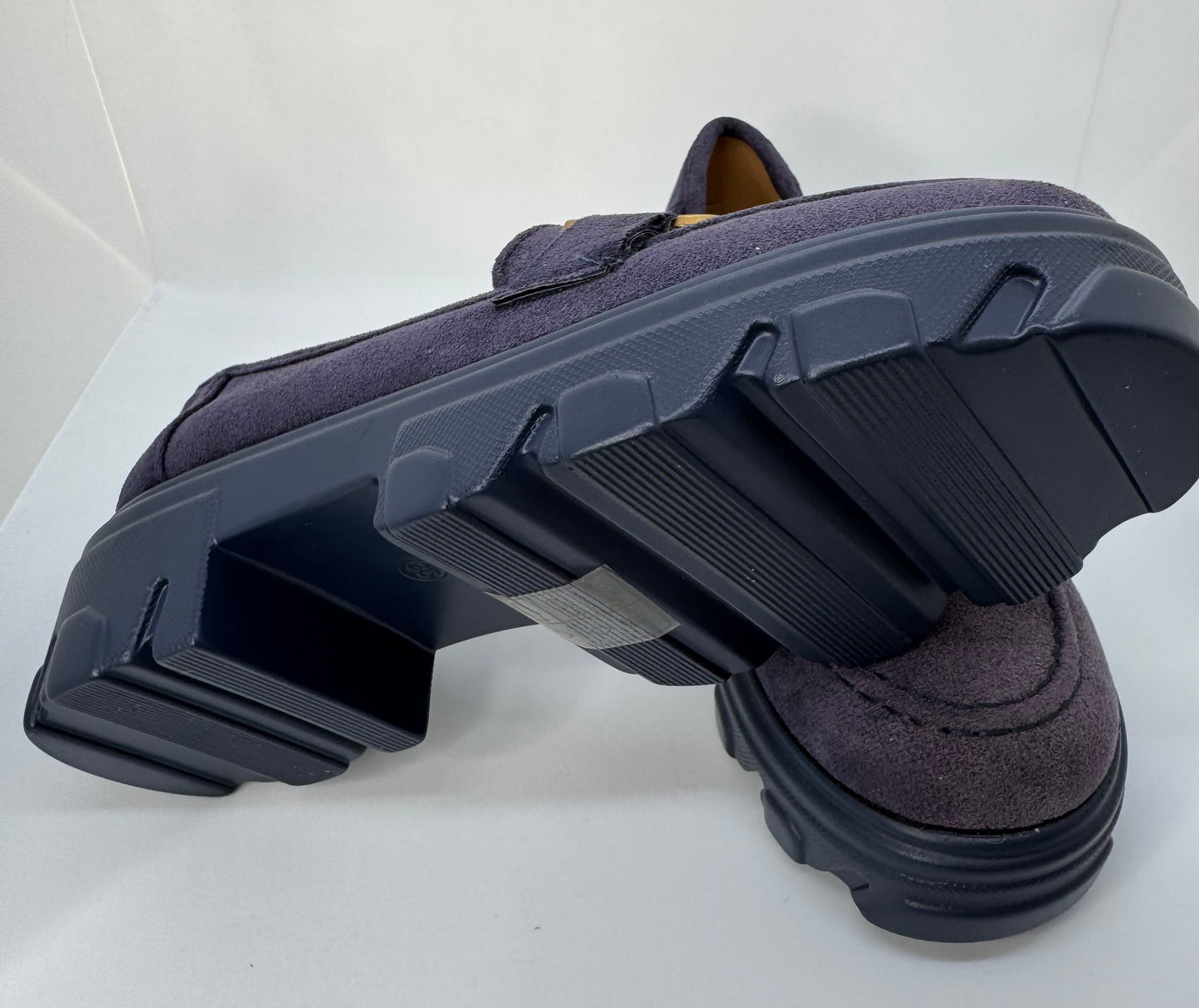 Women’s Dark Purple Suede Loafers with Gold Chain – UK 3.5 (EU 36)
