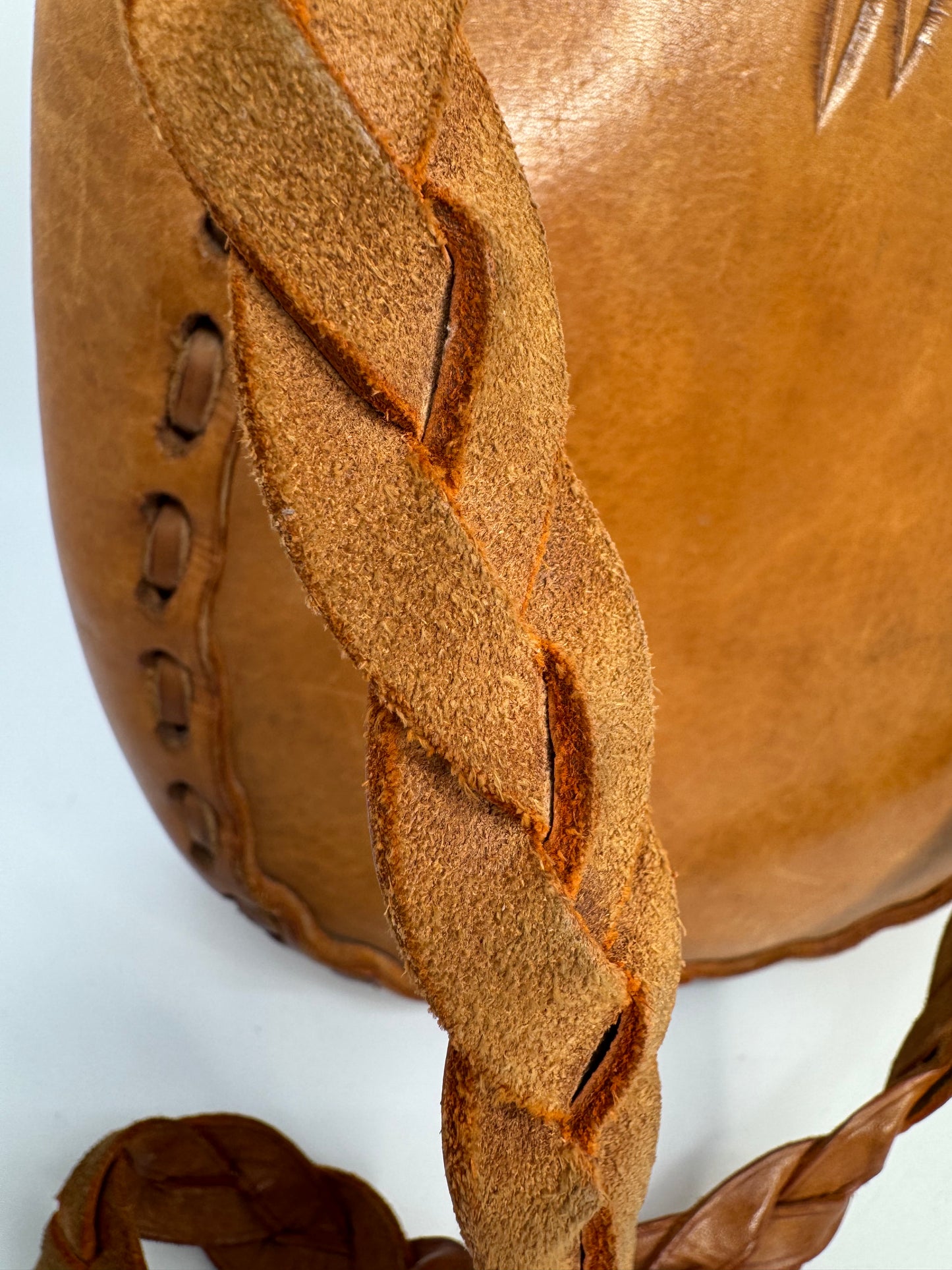 Women’s Leather Crossbody Bag – Handcrafted Tooled Floral Saddle Style Boho Shoulder Bag