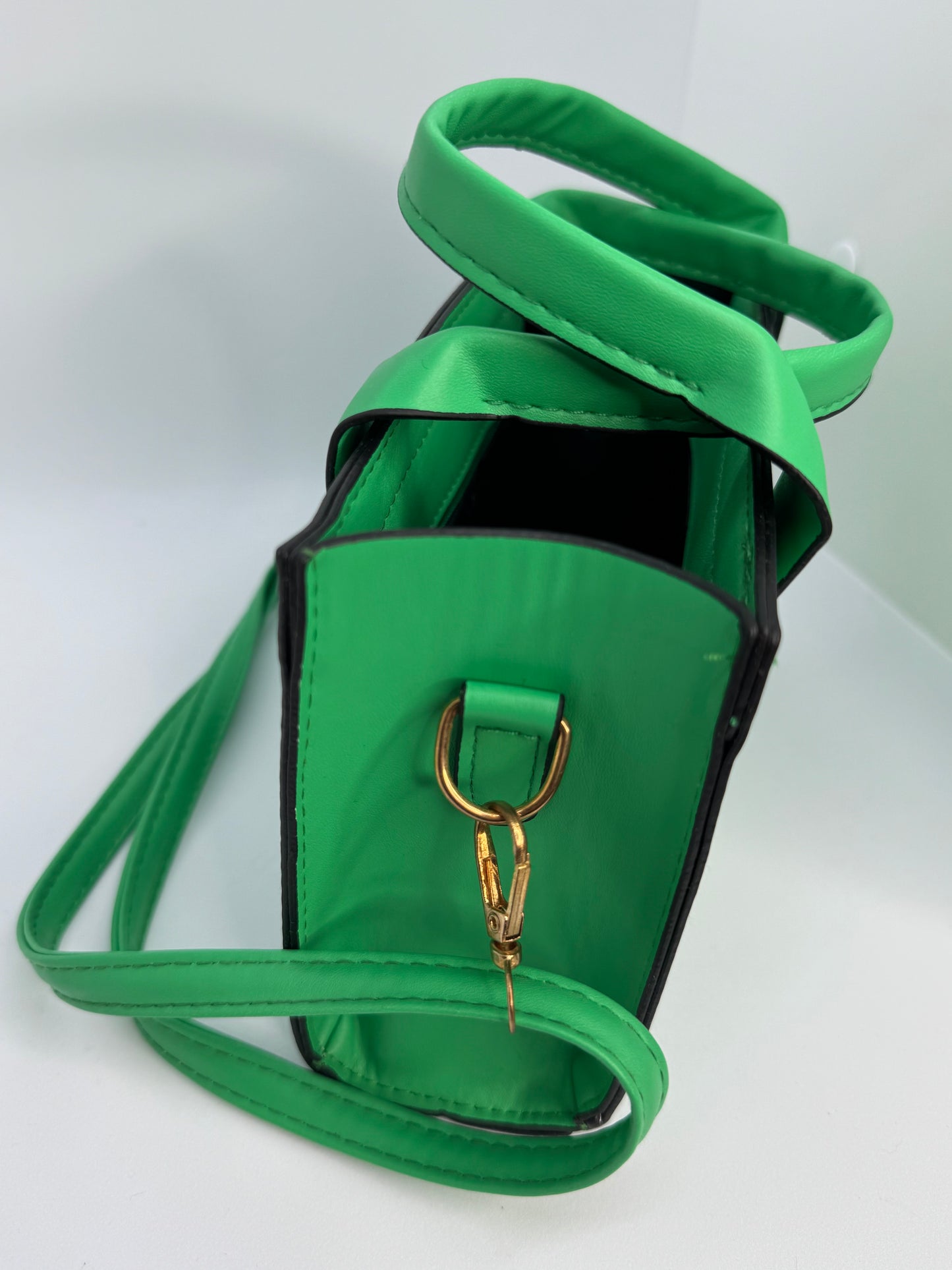 Green mini tote crossbody bag – casual shoulder handbag