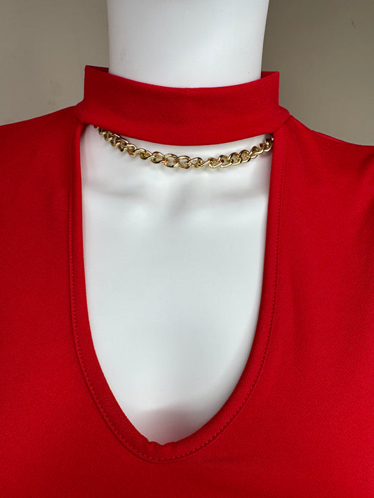 Women’s Red Long Sleeve Bodysuit – Size 10