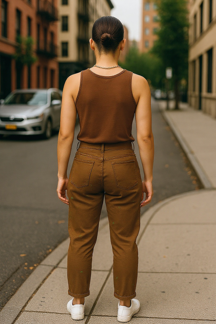 Brown chino trousers with palm tree embroidery – size W27 L32 – Scotch & Soda Maison Scotch