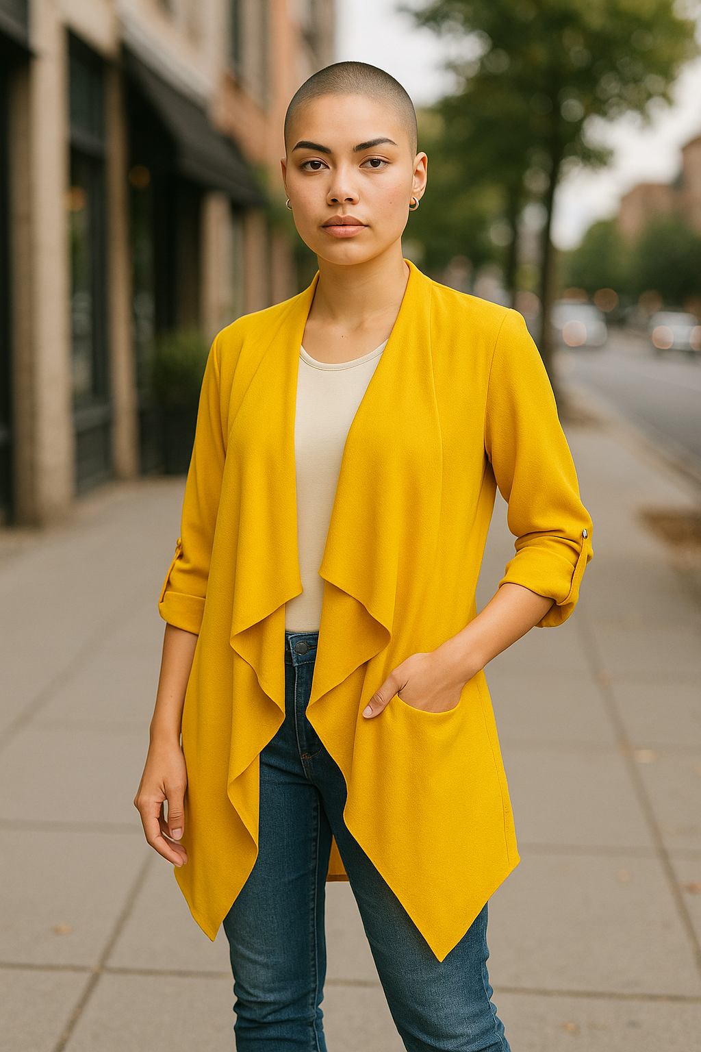 Women’s Yellow Lace Back Cardigan – Size 8/10 S/M
