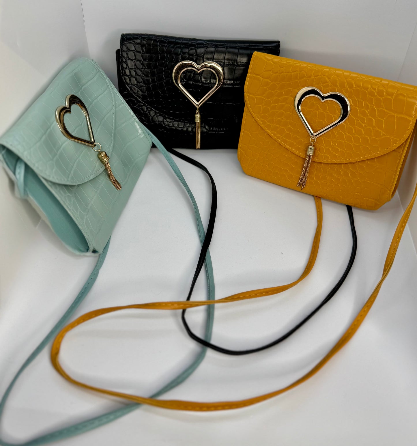 Mini crossbody shoulder bag – black or mustard yellow