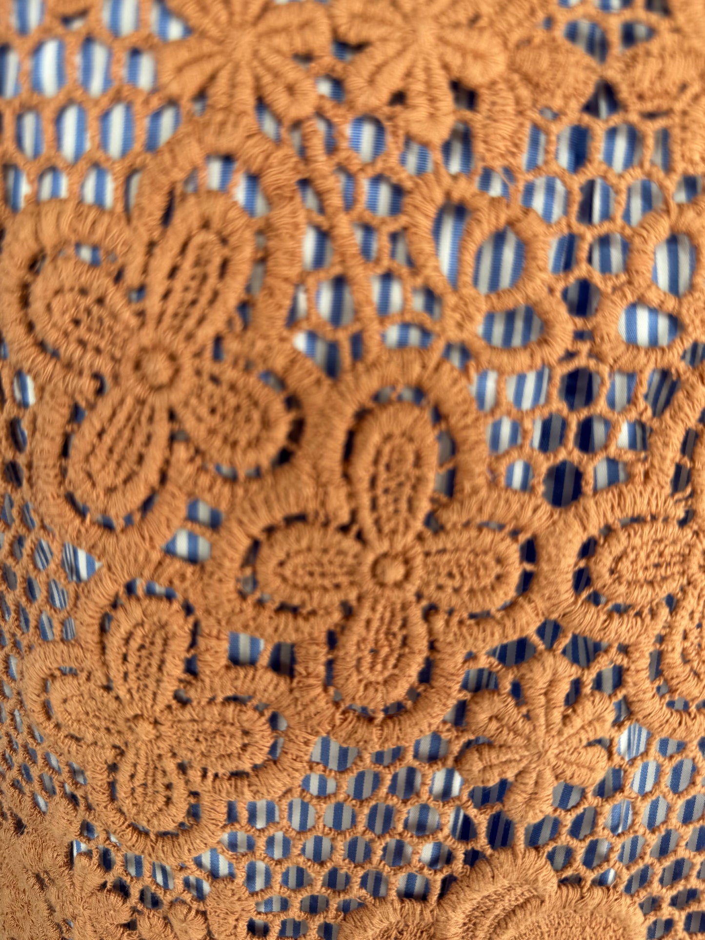 Women’s Tan Crochet Vest – Boho Layering Piece (UK 10)