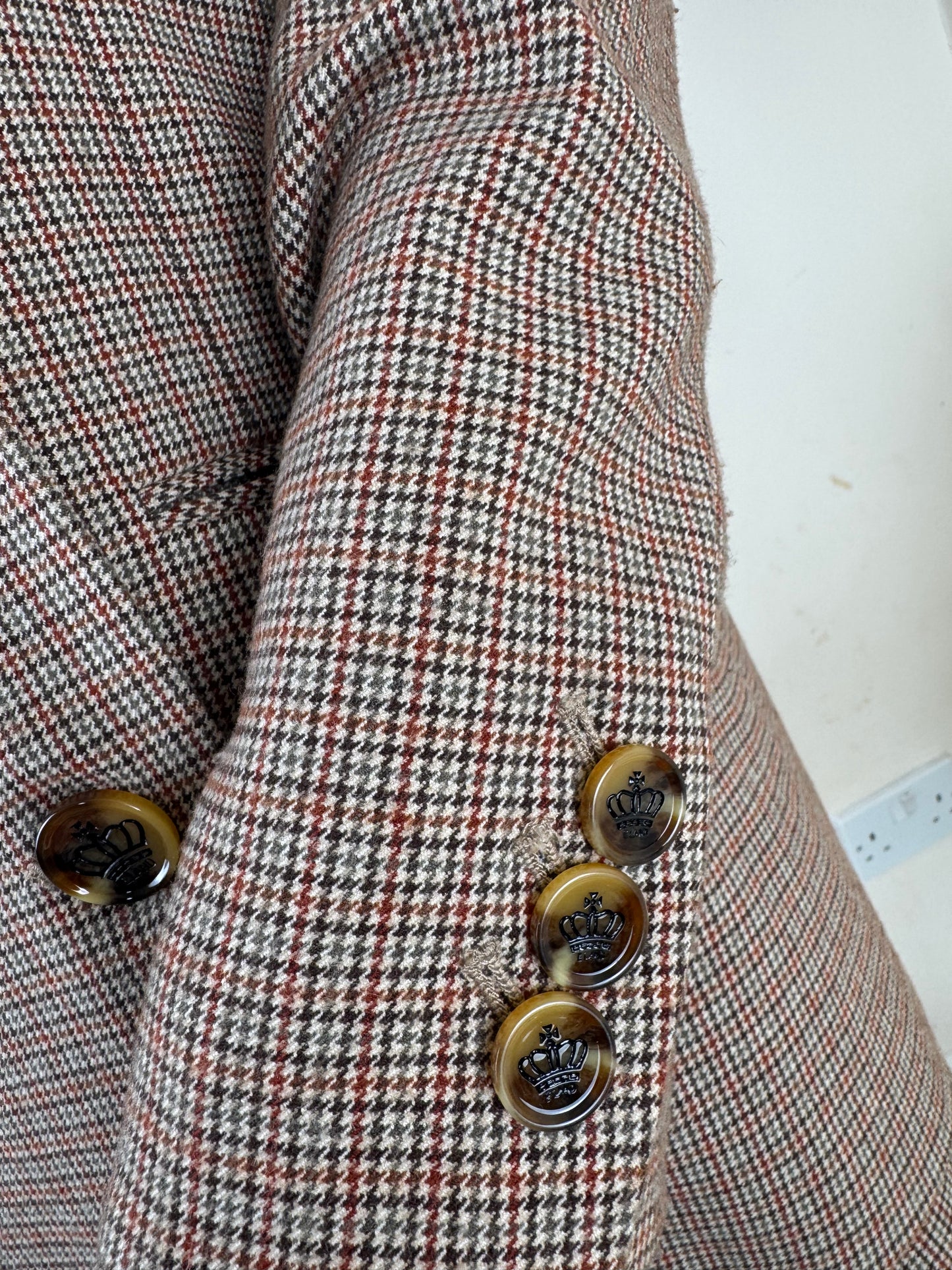 Women’s Checked Tailored Trouser Suit – Blazer & Trousers Set (UK Size 10)