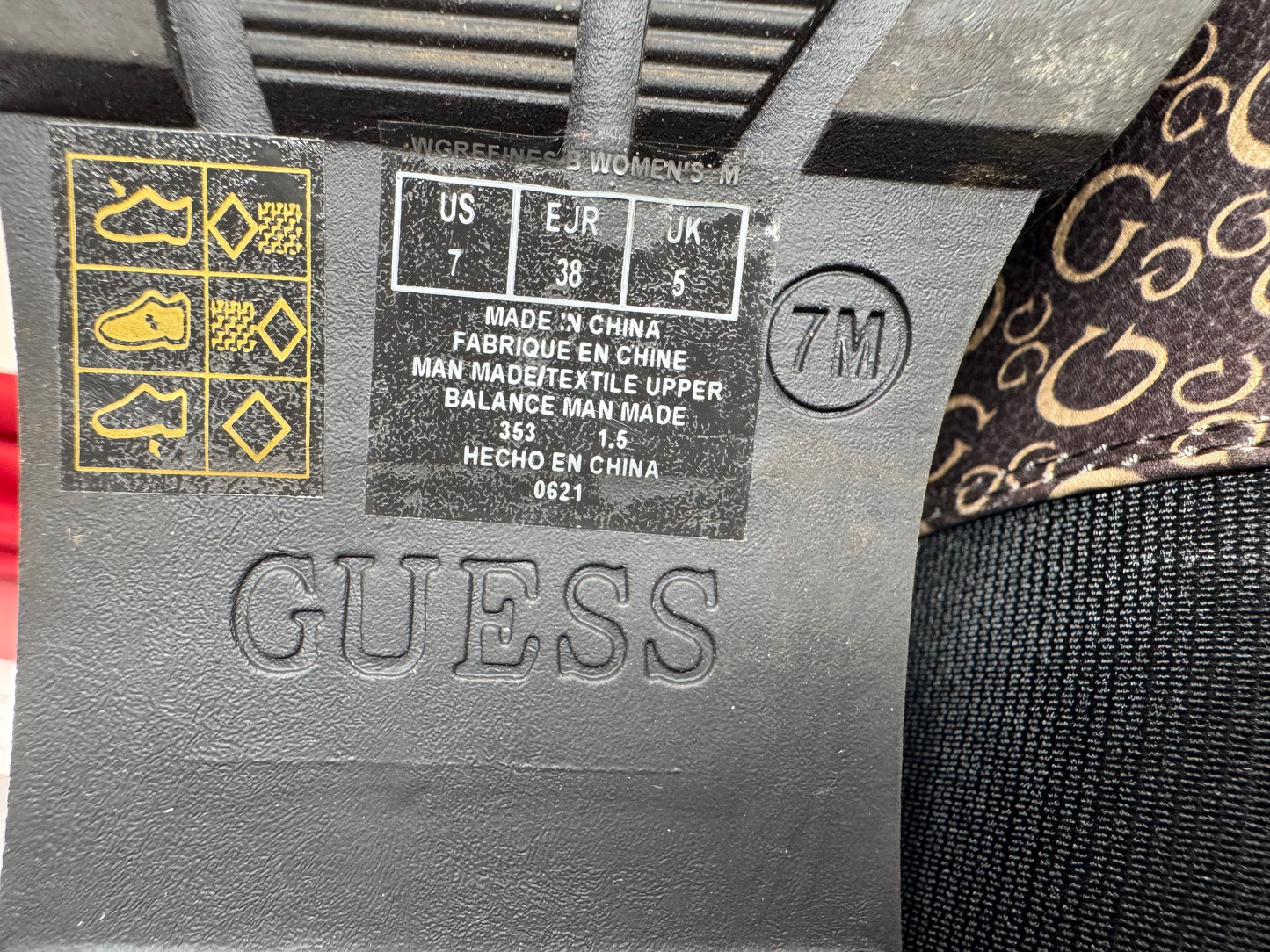 Guess Women’s Brown  Ankle Boots – Chunky Sole Chelsea Style – UK 5 (EU 38)