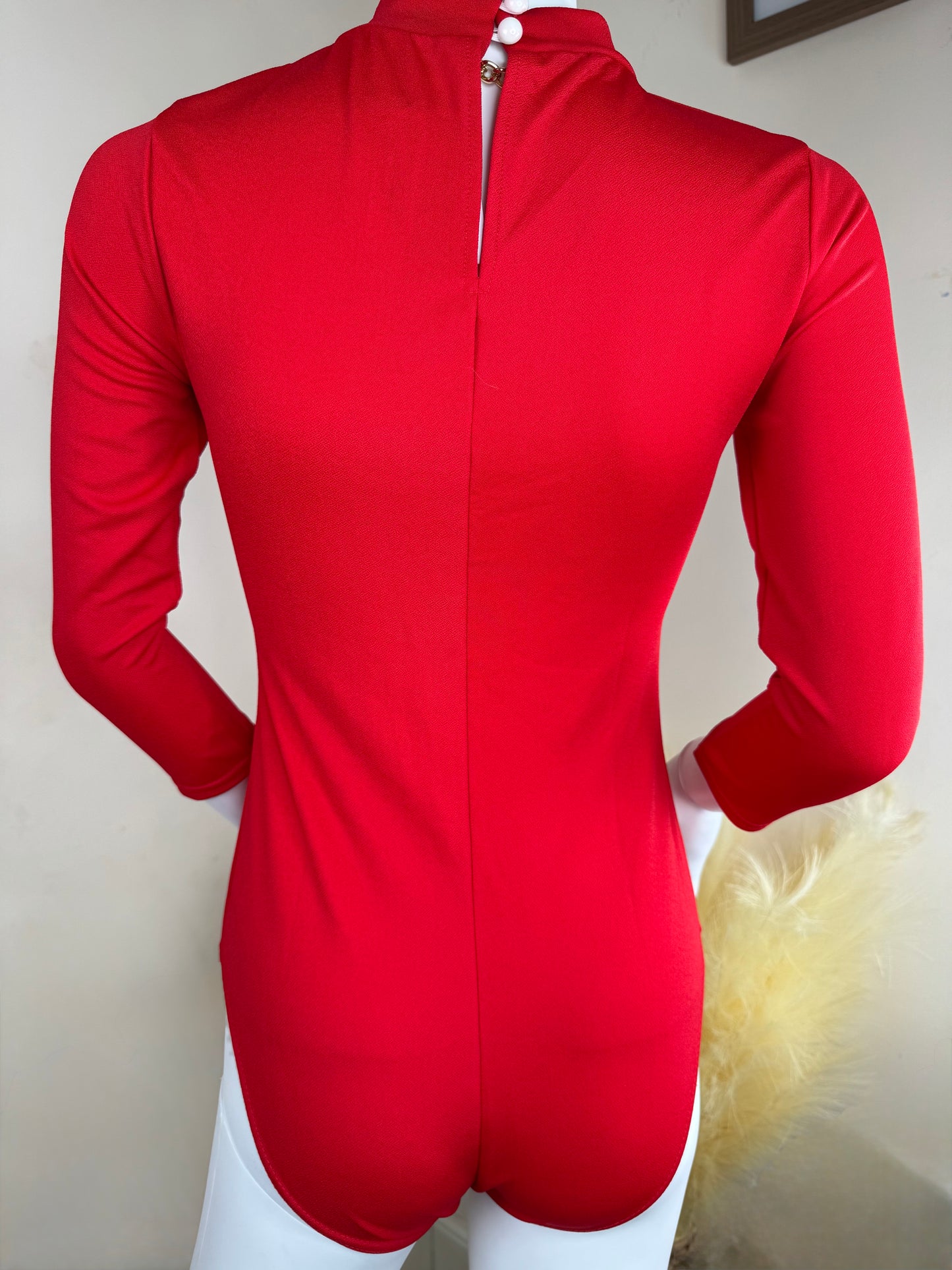 Women’s Red Long Sleeve Bodysuit – Size 10