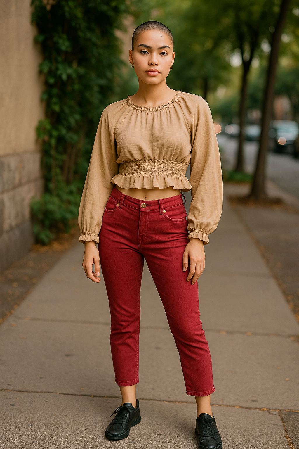 Women’s Red Slim Fit Cropped Jeans – Size UK 10 (W27)