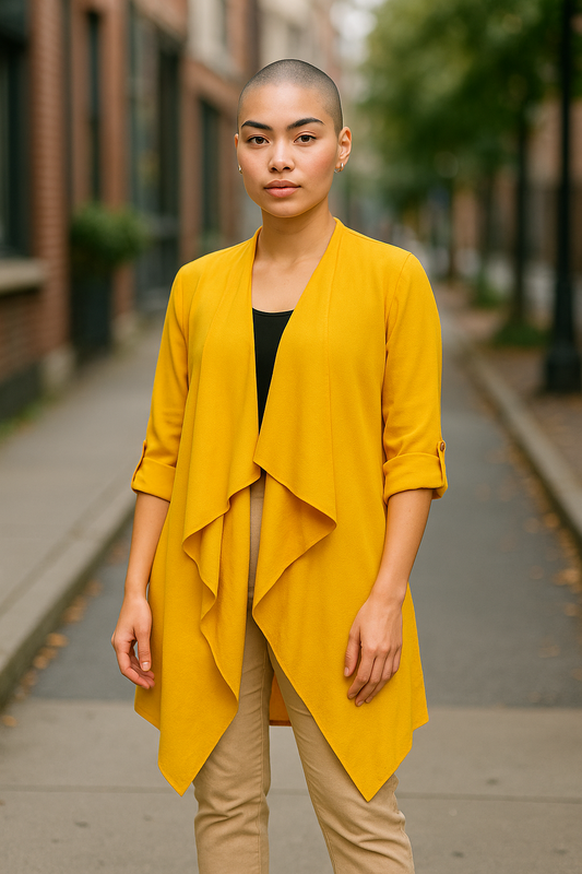 Women’s Yellow Lace Back Cardigan – Size 8/10 S/M