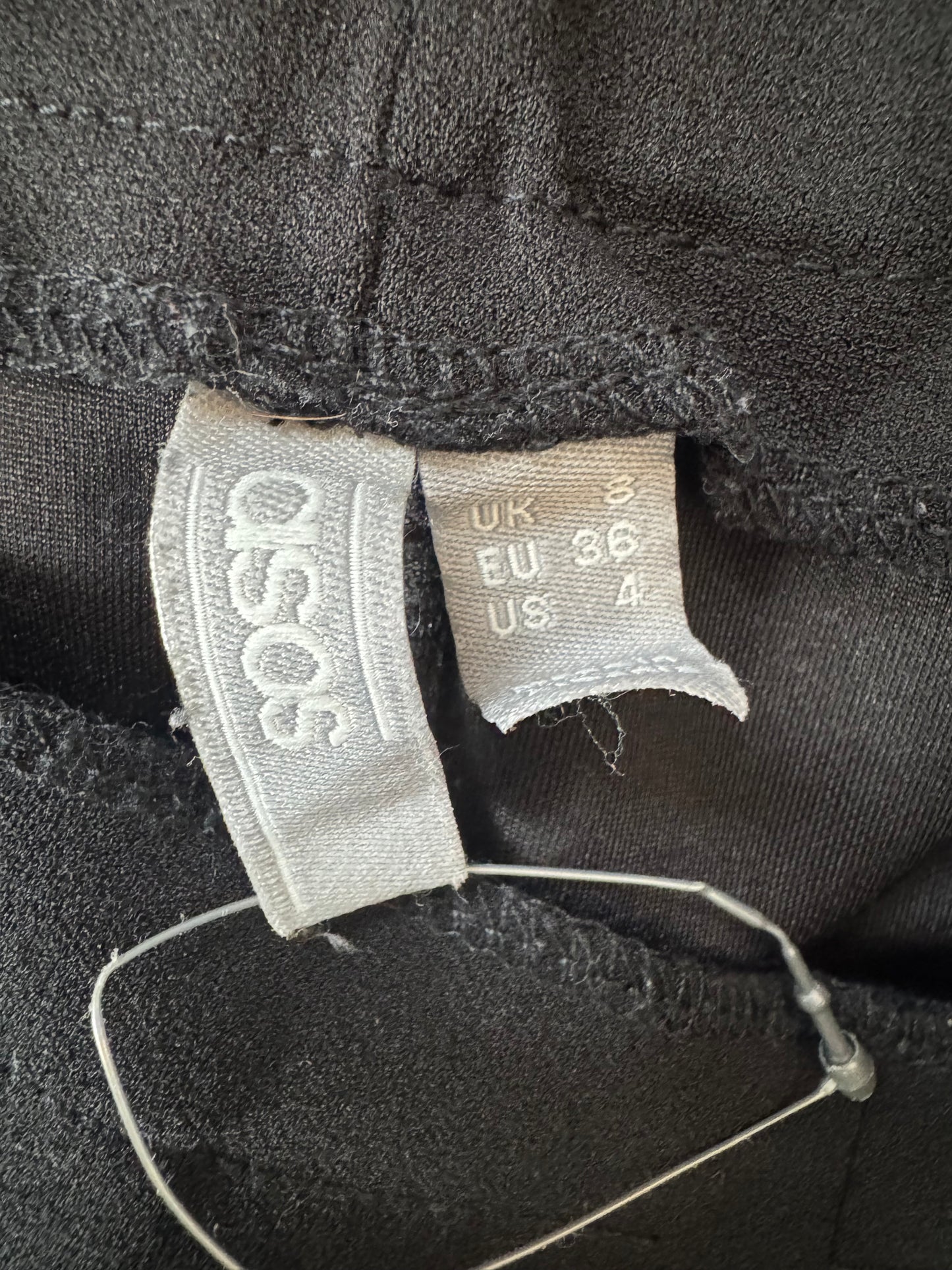 Women’s Black Paperbag Waist Trousers with Belt – Size UK 8