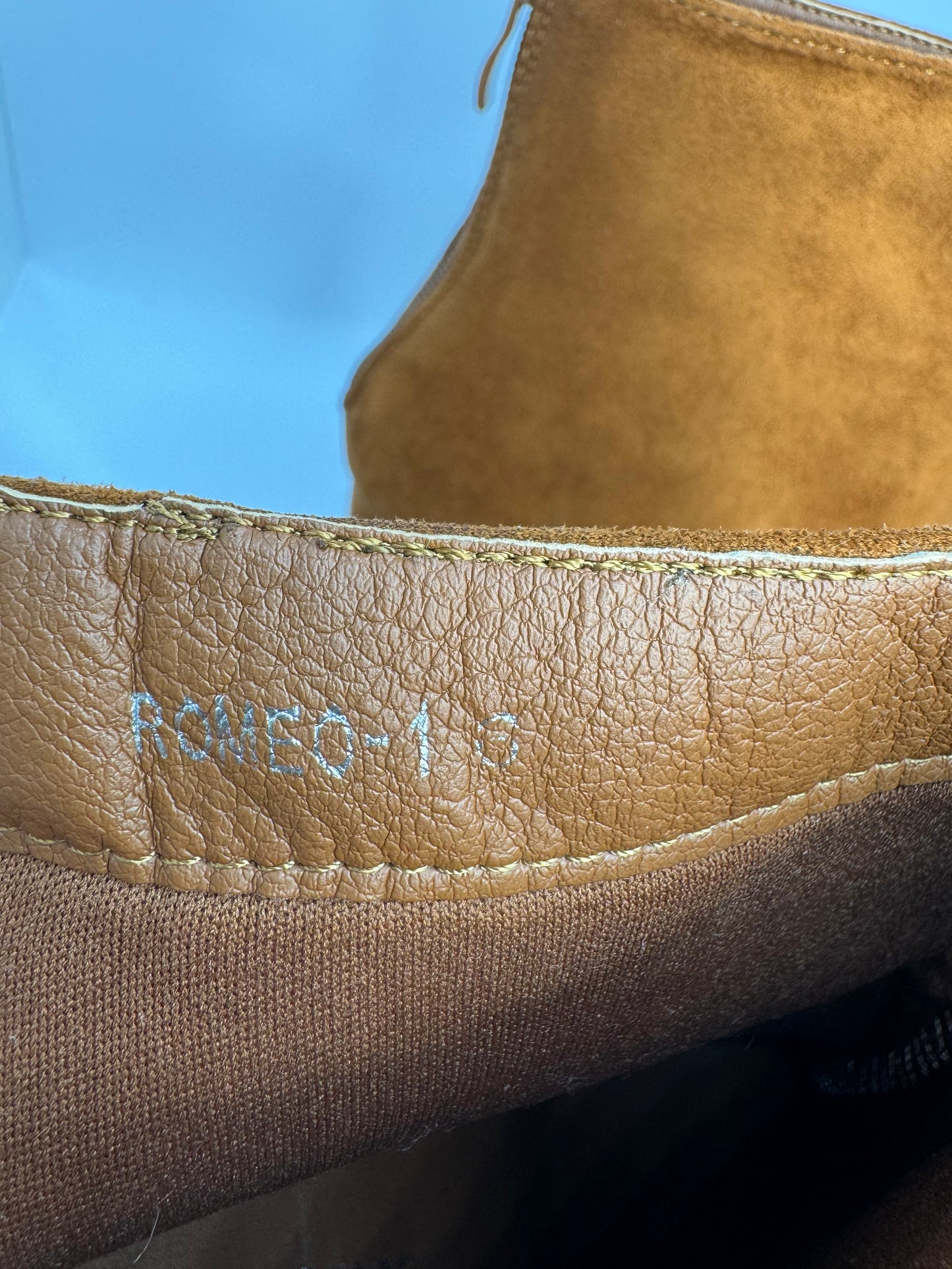 Brown Block Heel Ankle Boots with Red Rose Embroidery – Size UK 6 / EU 39