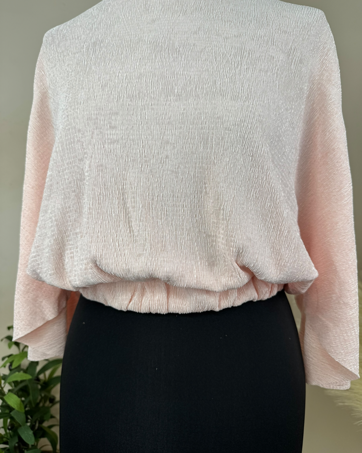 Women’s Pink High Neck Blouse with Open Back – Elegant Evening Top uk8 / UK12