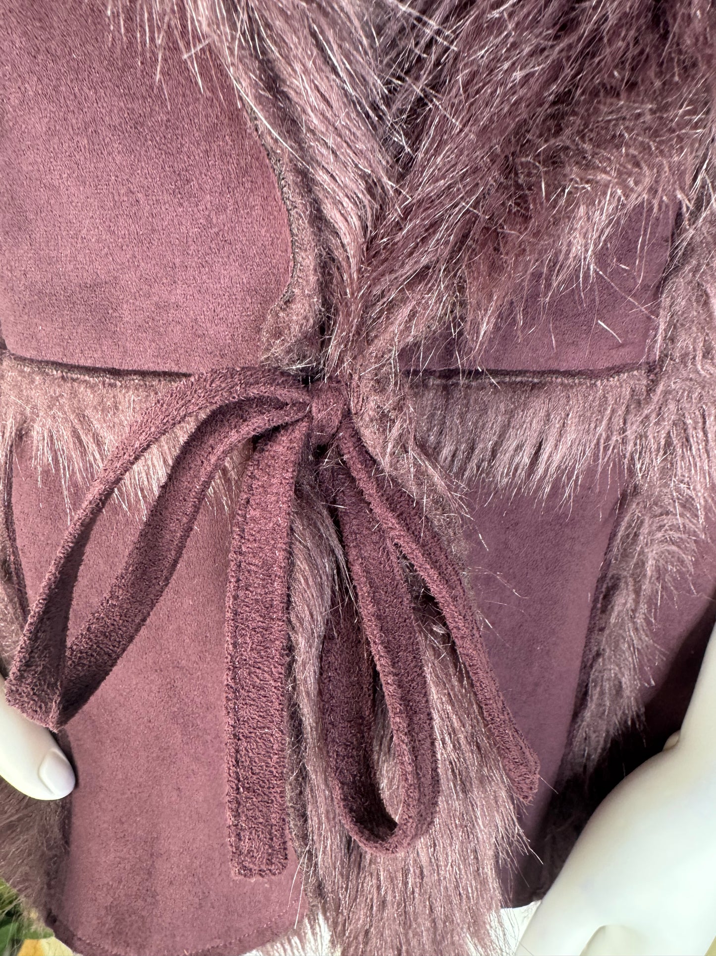 Women’s Burgundy Faux Fur Gilet – Size 8 Marks & Spencer