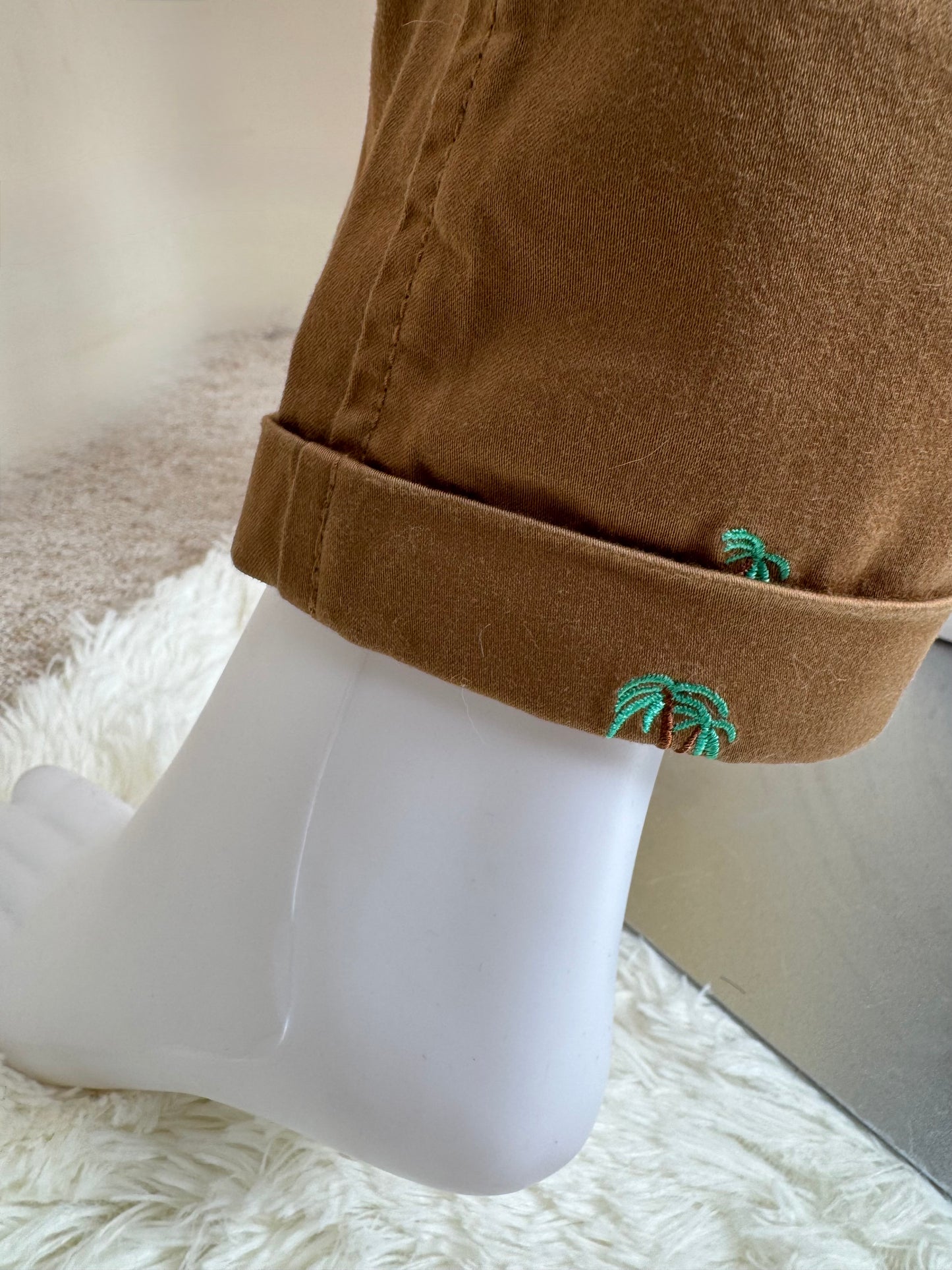 Brown chino trousers with palm tree embroidery – size W27 L32 – Scotch & Soda Maison Scotch