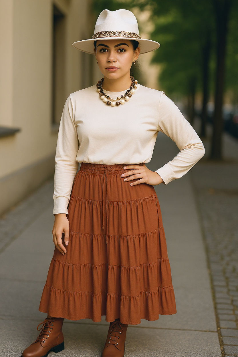 Women’s Tiered Midi Skirt – Zara – Size M (UK 10/12)